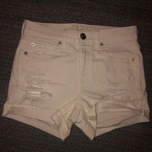 White denim shorts